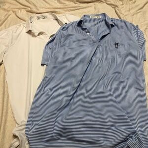 Two Holderness & Bourne Golf Shirts Size Large Preppy Sport Vintage Lightweight
